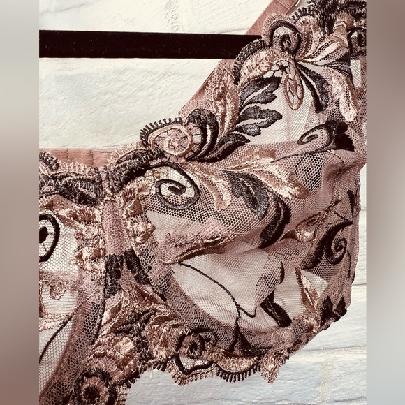 NWT Soma Sensuous Lace Unlined Underwire Bra 34 D Mochaccino Black #0551 - Picture 5 of 15